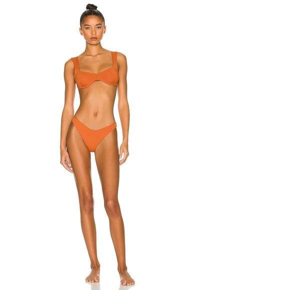 Size M L*SPACE Cabana Bitsy Bikini Bottom in Amber Orange REVOLVE MSRP $84 - Picture 4 of 7